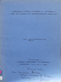 gambaran status vitamin a, vitamin e dan zn penderita xerophthalmia dan kkp
