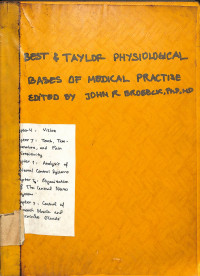 best & taylor physiological bases of medical practise