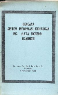 rencana sistem informasi keuangan rs mata cicendo bandung 1 november 1995