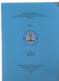 Analisis implementasi sistem informasi manajemen rumah sakit di bagian farmasi rumah sakit mata cicendo bandung tahun 2017